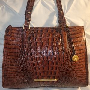 BRAHMIN Pecan  Croc Embossed "Anywhere" Tote